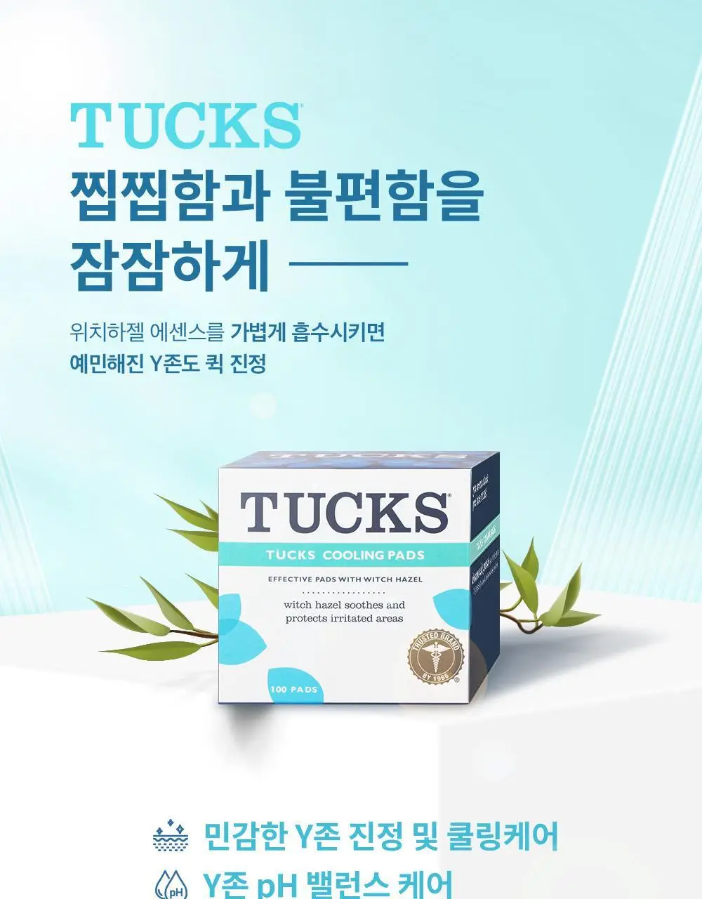 [청결티슈] 턱스 여성 청결 쿨링 패드 100매 상세페이지 3
